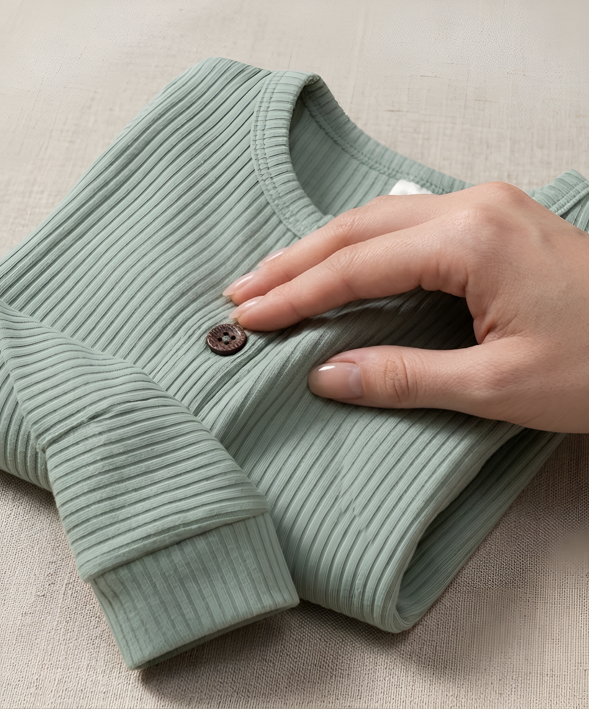 Cozy Ribbed Baby Romper – Long Sleeve