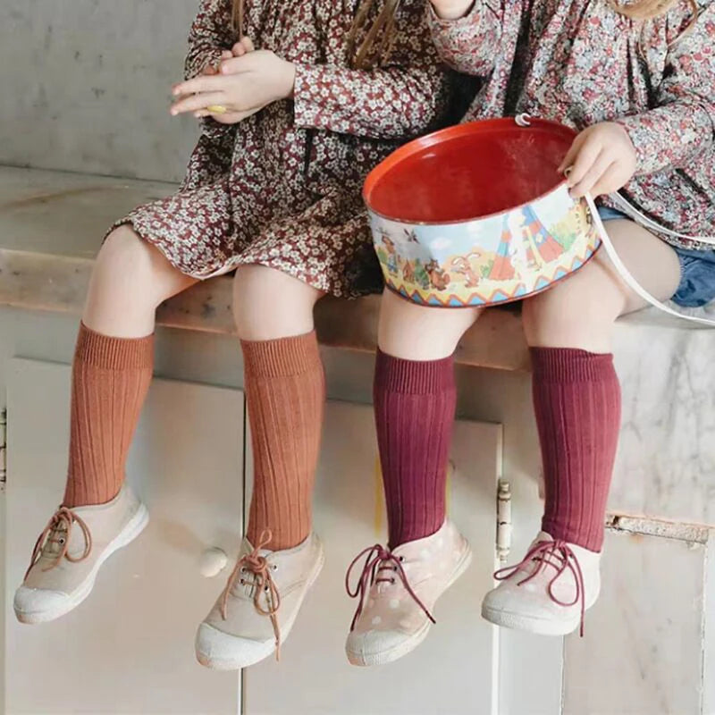 0-7Y Children Socks Stripped Girls Knee High Socks Spanish Toddlers Long Tube Socks Kids Boys School Sock Infant Baby Socken