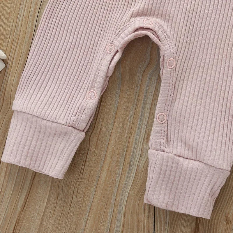 Cozy Ribbed Baby Romper – Long Sleeve